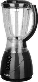 Blender FLORIA ZLN3080 Negru, Putere 300W, capacitate 1.5L, 3 viteze, Functie puls-Vas plastic