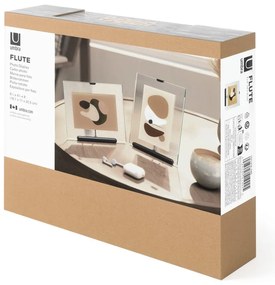 Ramă foto neagră cu picior de susținere din sticlă 16x20 cm Flute – Umbra