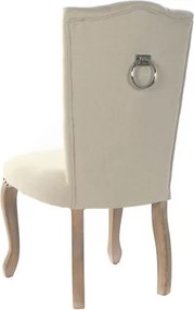 Scaun de dining bej din in și lemn de cauciuc, 51×47,5×101 cm, „Shooter Beige"