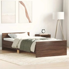 vidaXL Cadru pat fără saltea, stejar maro 75x190 cm lemn prelucrat