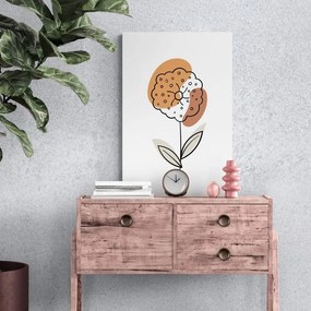 Tablou floare minimalistă pe fundal alb No2