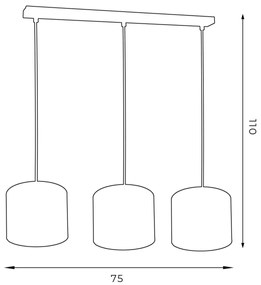 Lustră pe cablu ARDEN 3xE27/60W/230V mov/aurie
