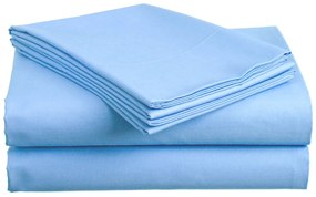 Cearsaf de bumbac albastru deschis 140x240 cm
