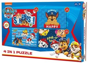 Puzzle pentru copii 4 în 1 PAW PATROL catelusii fericiti, 19x29 cm