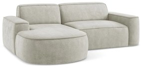 Colțar crem cu tapițerie din chenille (cu colț pe partea stângă/cu șezlong) Omao – Makamii