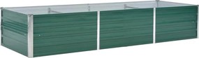 vidaXL Strat înălțat de grădină, verde, 240x80x45 cm, oțel galvanizat