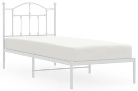 353479 vidaXL Cadru de pat metalic cu tăblie, alb, 80x200 cm