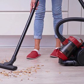 La mâna a doua: Aspirator fara sac Rosberg R51001B, 800W, HEPA, Ciclon, 2 L, Accesorii, Rosu