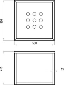 Consolă de baie cu montare pe perete - 50x50 cm Finisaj: CSW_X50A
