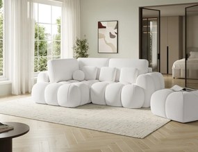 Puf Tapitat Covio 85x85x52 cm, alb Velvet – Paolli 01