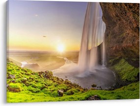 Tablou - Seljalandsfoss din spatele peșterii (70x50 cm)