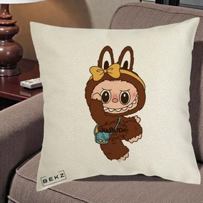 Perna Personalizata Kabuda Maro cu Funda Aurie, 40x40 cm, Ecru, Husa Detasabila, Perna Inclusa, BEKZ®