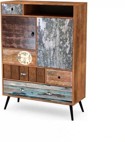 Comoda MEZO KM4, multicolor, PAL/otel, 100x29x140 cm