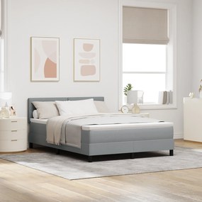 vidaXL Pat cu arcuri cu saltea și lumină LED Gri 140x200 cm Fabricat