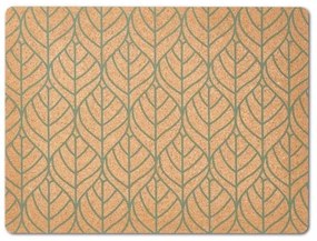 Suport vesela din pluta, Graphic Leave Natural / Verde Mint, L40xl30 cm