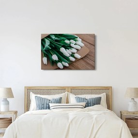 Tablou cu buchet de lalele albe (90x60 cm)