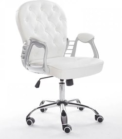 Scaun birou SIB 1304, Piele Ecologica, Alb