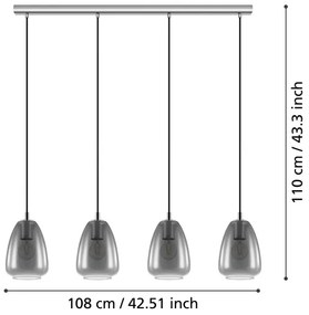 Eglo 98616 - Lustră pe cablu ALOBRASE 4xE27/40W/230V