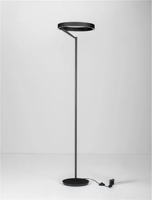 Lampadar circular aluminiu negru LED ADALIZ
