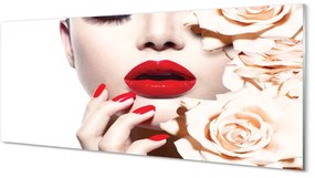 Tablouri acrilice Trandafiri buzele rosii femeie