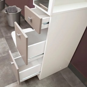 Dulap baie TemaHome Combi, lățime 24,3 cm, gri - maro