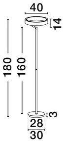Lampadar circular aluminiu alb LED ADALIZ