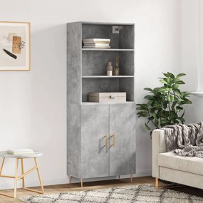 vidaXL Dulap înalt, gri beton, 69,5x34x180, lemn compozit