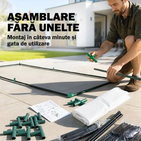 Mini Seră Outsunny pentru grădină și balcon din plastic PE și oțel cu închidere cu fermoar, 99x71x60 cm, de culoare alb transparent | Aosom Romania