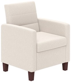 HOMCOM Upholstered Armchair in Linen Look, Foam, Seat Cushion, Wood Frame, Cream White | Aosom Romania