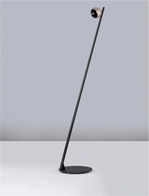 Lampadar/Lampa de podea LED stil minimalist LUSA negru/cafeniu