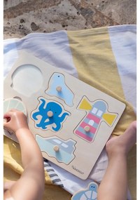 Puzzle (număr de piese 6) de inserat din lemn Ocean – Kindsgut