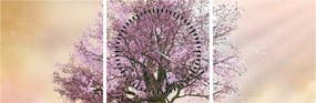 Tablou - Copacul înflorit în deal (cu ceas) (90x30 cm)