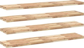 vidaXL Rafturi plutitoare 4 buc. 120x30x4cm lemn masiv acacia netratat