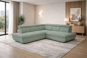 Coltar extensibil sufragerie REGAL, sezlong dreapta, stofa albastru de