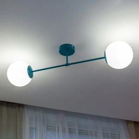 Plafonieră aplicată MOON 2xE27/15W/230V turcoaz