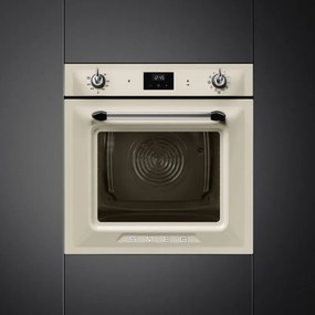 Cuptor incorporabil Smeg SOP6900TP, 3000 W, 68 l, Clasa A, 9 functii si 5 niveluri de gatit, Autocuratare, Timer, 30–280°C, Crem