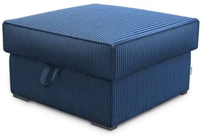 Taburet albastru inchis SMART COSARO cu spatiu de depozitare 65x65 cm