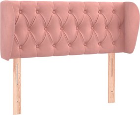 vidaXL Tăblie de pat cu aripioare roz 103x23x78/88 cm catifea