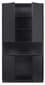 Dulap modular negru din lemn masiv de pin 110x210 cm Finca – WOOOD