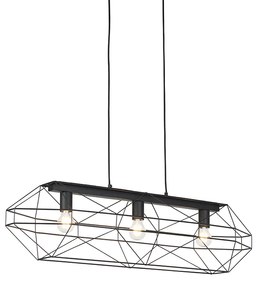 Lampă suspendată industrială neagră cu 3 lumini - Carcass