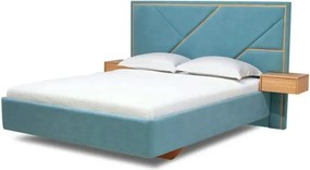 Pat Strong Tapitat cu Saltea 140/160/180x200cm - 140x190