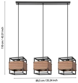 Lustră pe cablu EVESHAM 3xE27/40W/230V Eglo 43805