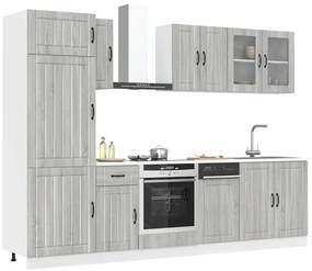 vidaXL Set de dulapuri de bucătărie 8 piese „Kalmar” lemn Sonoma gri