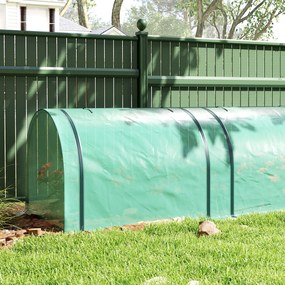 Outsunny Mini seră tunel cu acoperire PE, cadru din oțel și uși cu fermoar, Verde | Aosom Romania