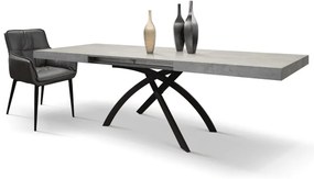 MASA CLEO EXTENSIBILA CU PICIOR METALIC - GRI CIMENT - 140 cm / 90 / h 77