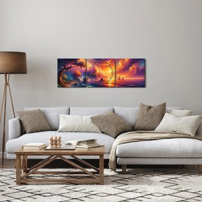 Tablou - Lume magică (cu ceas) (90x30 cm)