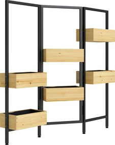 Outsunny Ghiveci cu paravan, pat înălțat cu spalier pliabil, 6 ghivece cu orificii de scurgere, oțel | Aosom Romania