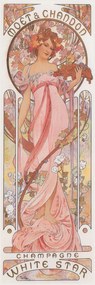 Reproducere Moët & Chandon White Star Champagne (Beautiful Art Nouveau Lady, Advertisement) - Alfons / Alphonse Mucha, (20 x 60 cm)