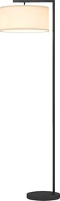 HOMCOM Lampadar lampă de picior abajur din material textil de in bază rotundă stabilă 47 x 37 x 153 cm negru si alb | Aosom Romania
