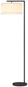 HOMCOM Lampadar lampă de picior abajur din material textil de in bază rotundă stabilă 47 x 37 x 153 cm negru si alb | Aosom Romania